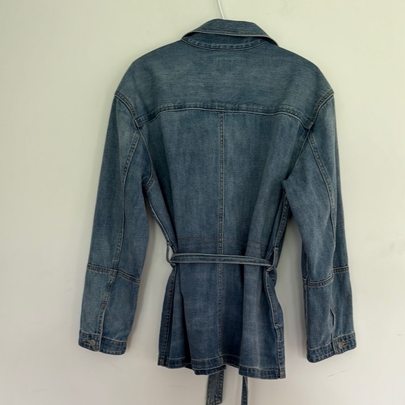 Gap Longer Style Denim Jacket With Tie Belt - Picture 8 of 9